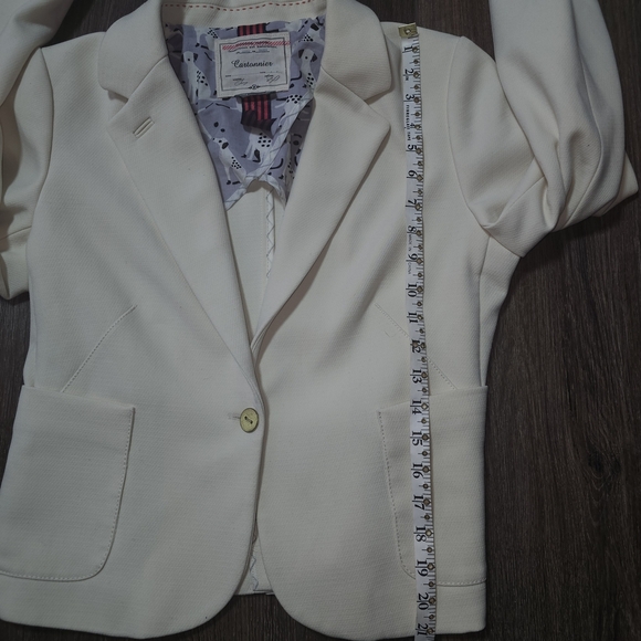 Cartonnier Cream Textured Blazer - Anthropologie Style Size 8P - Picture 8 of 13